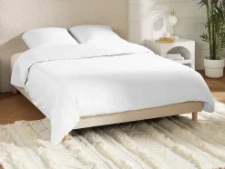 Vente-unique Parure de lit en satin 108 fils/cm² - Housse de couette 220 x 240 cm + 2 taies d'oreiller 63 x 63 cm - Blanc - TALORA de PALACIO Clearance