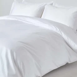 Homescapes Parure de lit en satin de coton égyptien 1000 fils blanc, 135x200cm - Best