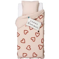 Atmosphera Parure de lit enfant Amour en coton tufté Discount