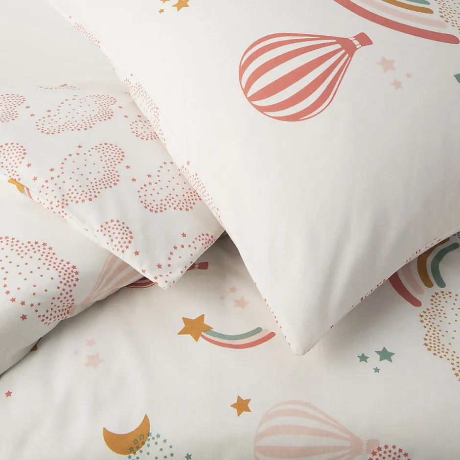 Future Home Parure de lit enfant en coton imprimé arc-en-ciel 140x200cm