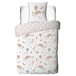 Future Home Parure de lit enfant en coton imprimé arc-en-ciel 140x200cm
