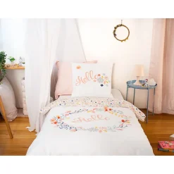 Côté Déco Parure de lit enfant Hello - 100% coton 57 fils/cm² Hot