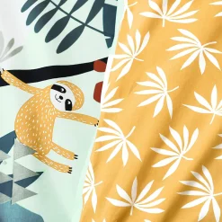Linnea Parure de lit enfant JUNGLE MANIA 140x200 cm microfibre vert