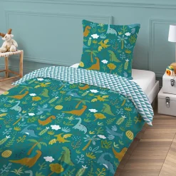 Future Home Parure de lit enfant réversible imprimé Dinosaure 140x200cm Best