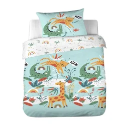 Côté Déco Parure de lit enfant Safari - 100% coton adouci 57 fils