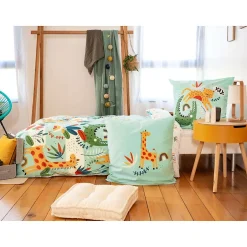 Côté Déco Parure de lit enfant Safari - 100% coton adouci 57 fils
