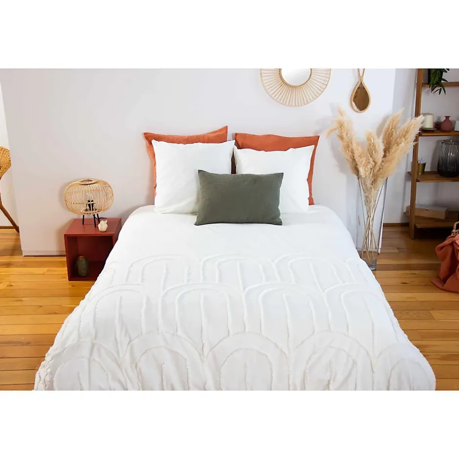 Côté Déco Parure de lit finition tufté - 100% coton lavé 52 fils/cm² Best