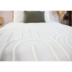 Côté Déco Parure de lit finition tufté - 100% coton lavé 52 fils/cm² Best