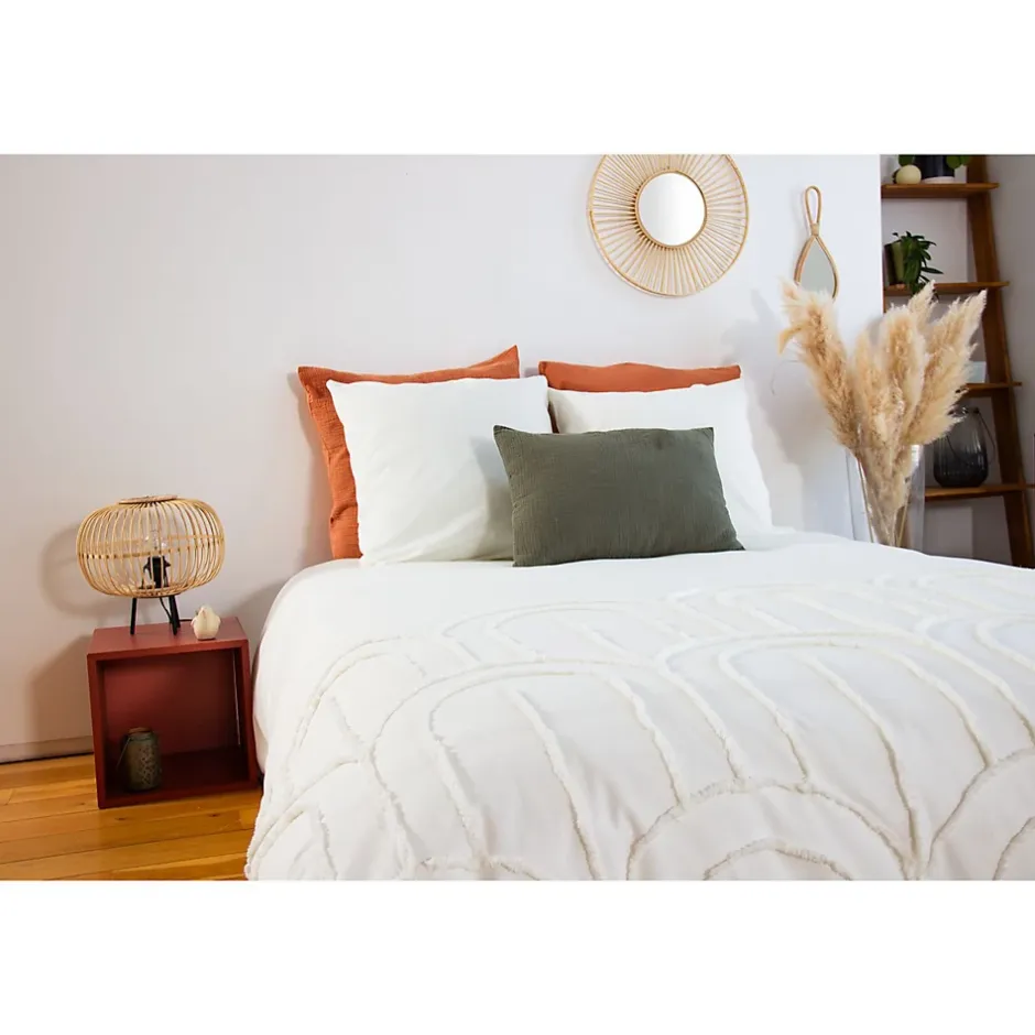 Côté Déco Parure de lit finition tufté - 100% coton lavé 52 fils/cm² Best