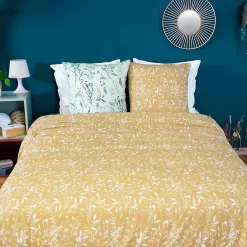 Linnea Parure de lit FLORISSANE 240x220 cm 100% polyester microfibre vert 3 pièces New