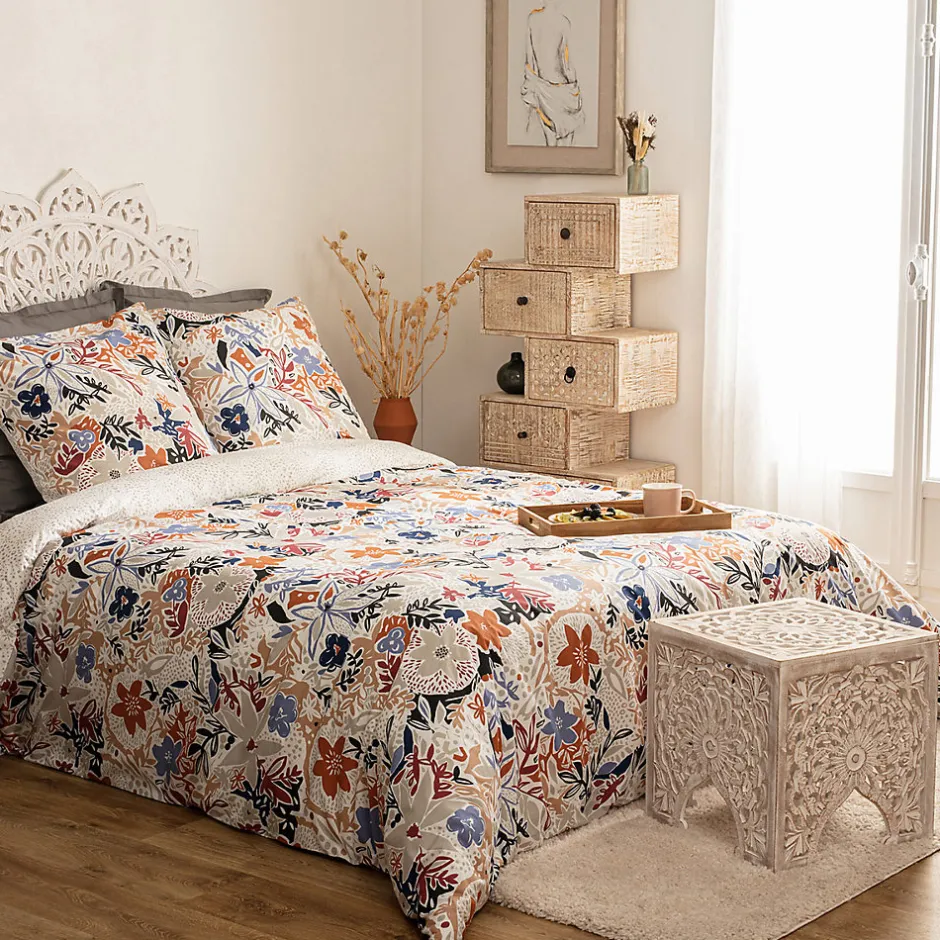 Atmosphera Créateur D'Intérieur Parure de lit imprimée Alesio - percale - 240x220 cm - Atmosphera
