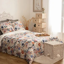 Atmosphera Créateur D'Intérieur Parure de lit imprimée Alesio - percale - 240x220 cm - Atmosphera
