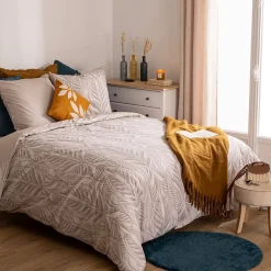 Atmosphera Créateur D'Intérieur Parure de lit imprimée Nalh 260x240cm beige lin - Atmosphera Best