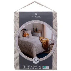 Atmosphera Créateur D'Intérieur Parure de lit imprimée Nalh 260x240cm beige lin - Atmosphera Best