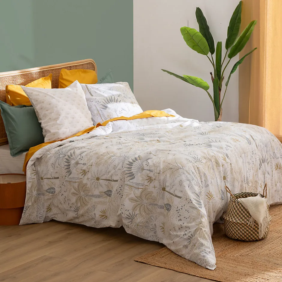 Atmosphera Créateur D'Intérieur Parure de lit imprimée Sonie blanc 240x220cm - Atmosphera