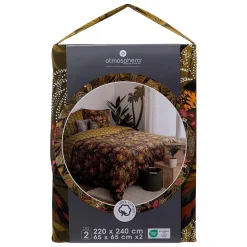 Atmosphera Créateur D'Intérieur Parure de lit imprimée Tropical boudoir 240x220cm vert kaki - Atmosphera New