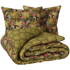 Atmosphera Créateur D'Intérieur Parure de lit imprimée Tropical boudoir 240x220cm vert kaki - Atmosphera New