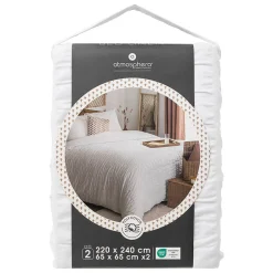 Atmosphera Créateur D'Intérieur Parure de lit Irhia 240x220cm blanc - Atmosphera