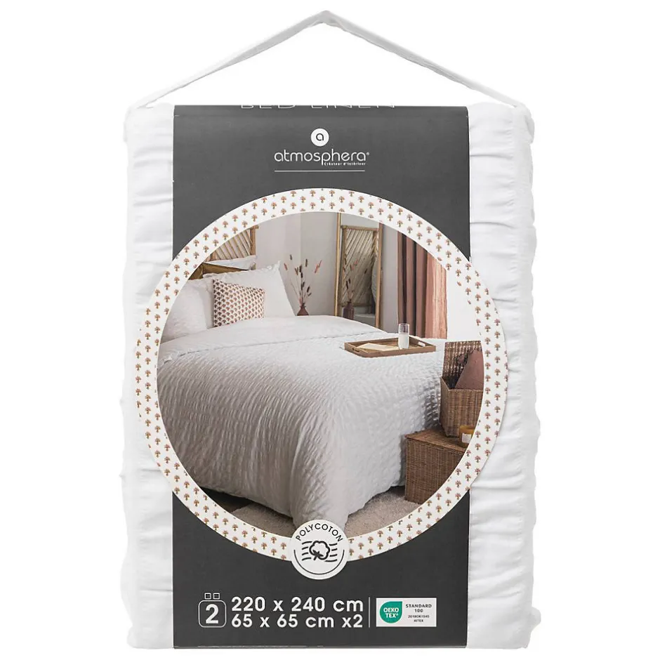 Atmosphera Créateur D'Intérieur Parure de lit Irhia 240x220cm blanc - Atmosphera