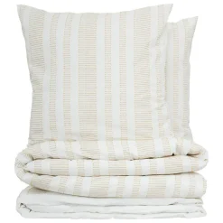 Atmosphera Créateur D'Intérieur Parure de lit Isao coton blanc/jaune 260x240cm - Atmosphera