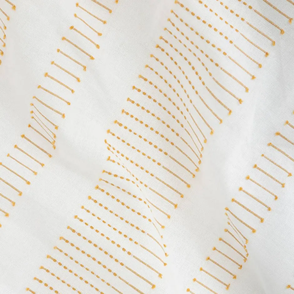 Atmosphera Créateur D'Intérieur Parure de lit Isao coton blanc/jaune 260x240cm - Atmosphera