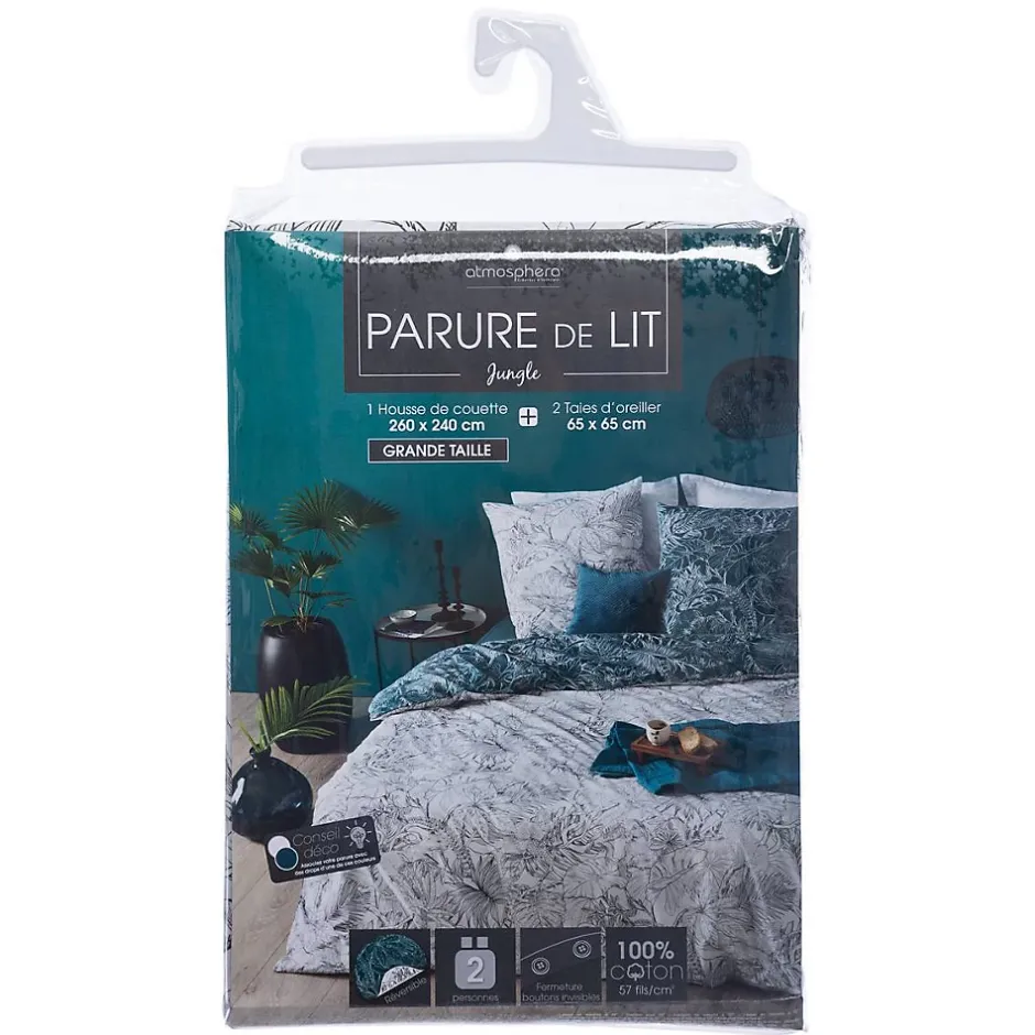 Atmosphera Créateur D'Intérieur Parure de lit Jungle en coton 260x240 cm - Atmosphera Discount