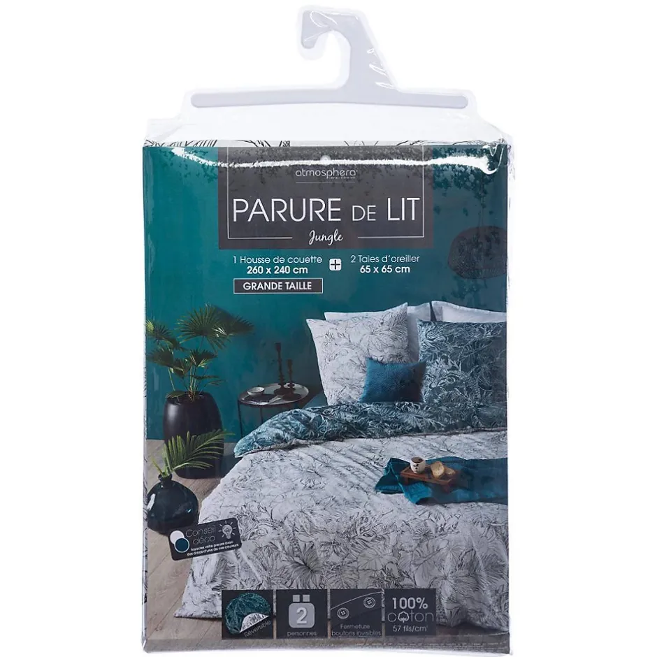 Atmosphera Créateur D'Intérieur Parure de lit Jungle en coton 260x240 cm - Atmosphera Discount