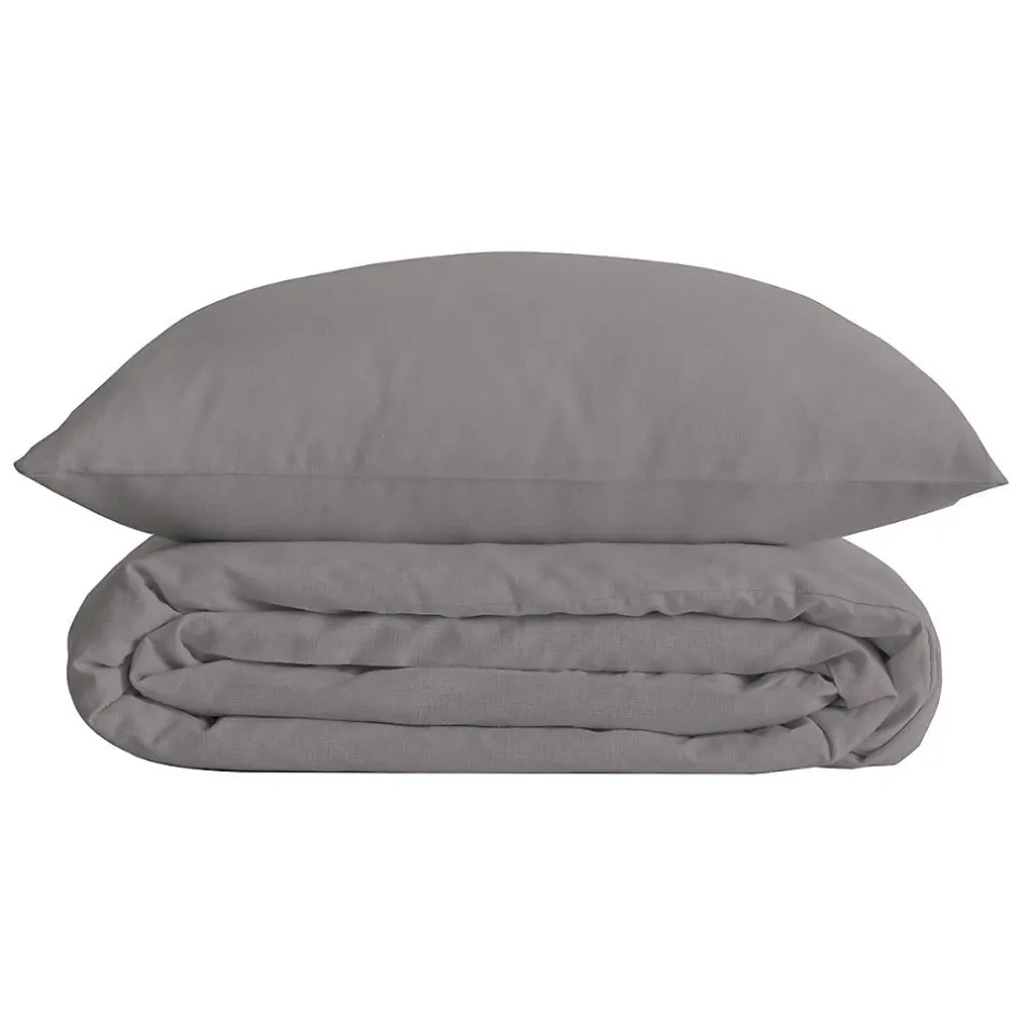 Atmosphera Créateur D'Intérieur Parure de lit Landiha Percale gris 240x220cm - Atmosphera Best