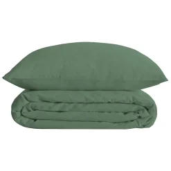 Atmosphera Créateur D'Intérieur Parure de lit Landiha Percale vert jade 240x220cm - Atmosphera