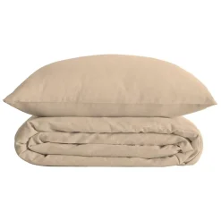 Atmosphera Créateur D'Intérieur Parure de lit Landiha Percale beige lin 240x220cm - Atmosphera Best