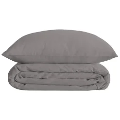 Atmosphera Créateur D'Intérieur Parure de lit Landiha Percale gris 260x240cm - Atmosphera