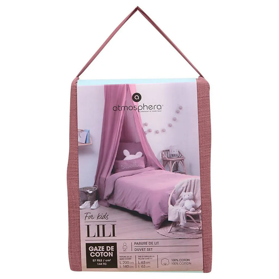 Atmosphera Créateur D'Intérieur Parure de lit Lili 140x200cm rose antique - Atmosphera