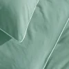 Vente-unique Parure de lit percale de coton 80 fils/cm² - Housse de couette 220 x 240 cm + 2 taies d'oreiller 63 x 63 cm - Vert amande