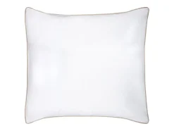 Vente-unique Parure de lit percale de coton 80 fils/cm² - Housse de couette 220 x 240 cm + 2 taies d'oreiller 63 x 63 cm - Blanc passepoil