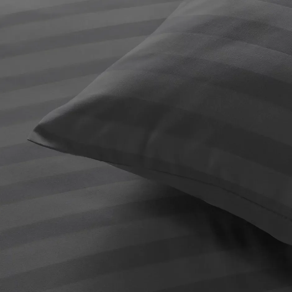 Douceur D'Intérieur Parure de lit rayures dans le tissage (240x220 cm - Gris)