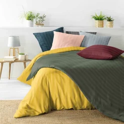 Douceur D'Intérieur Parure de lit rayures dans le tissage (240x220 cm - Gris)