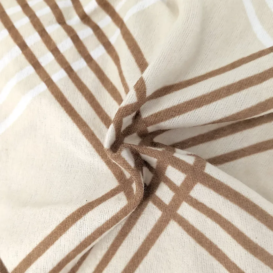 Linnea Parure de lit 200x200 cm 100% flanelle de coton ARTHUR beige 3 pièces