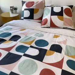 Linnea Parure de lit 240x220 cm coton biologique TITANE Blanc