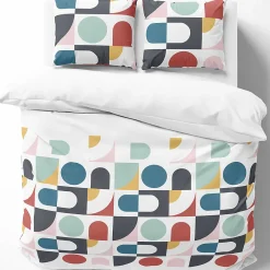Linnea Parure de lit 240x220 cm coton biologique TITANE Blanc