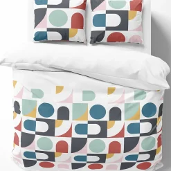 Linnea Parure de lit 260x240 cm coton biologique TITANE Blanc Discount