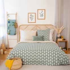 Linnea Parure de lit 240x220 cm coton bci adouci WAY vert 3 pièces