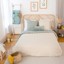 Linnea Parure de lit 240x220 cm coton bci adouci WAY vert 3 pièces