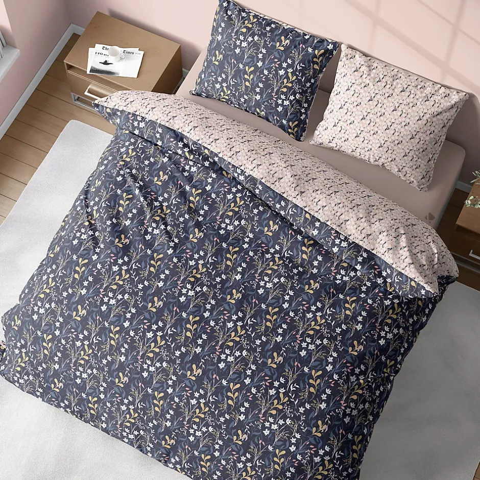 Linnea Parure de lit 240x220 cm coton biologique DOVE Bleu
