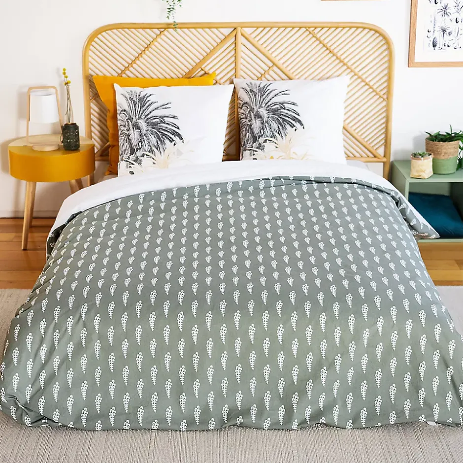 Linnea Parure de lit 260x240 cm coton SOLI vert Outlet