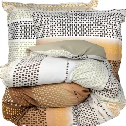Linnea Parure de lit 200x200 cm coton NIAGARA marron Châtaigne 3 pièces