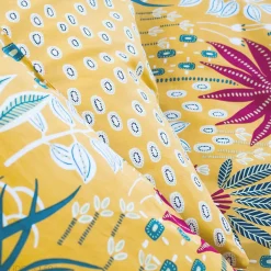 Linnea Parure de lit 260x240 cm coton bci adouci COME jaune 3 pièces