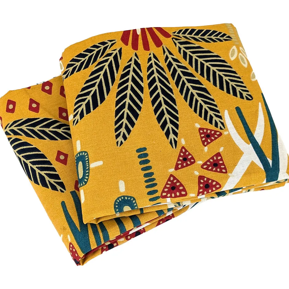 Linnea Parure de lit 260x240 cm coton bci adouci COME jaune 3 pièces