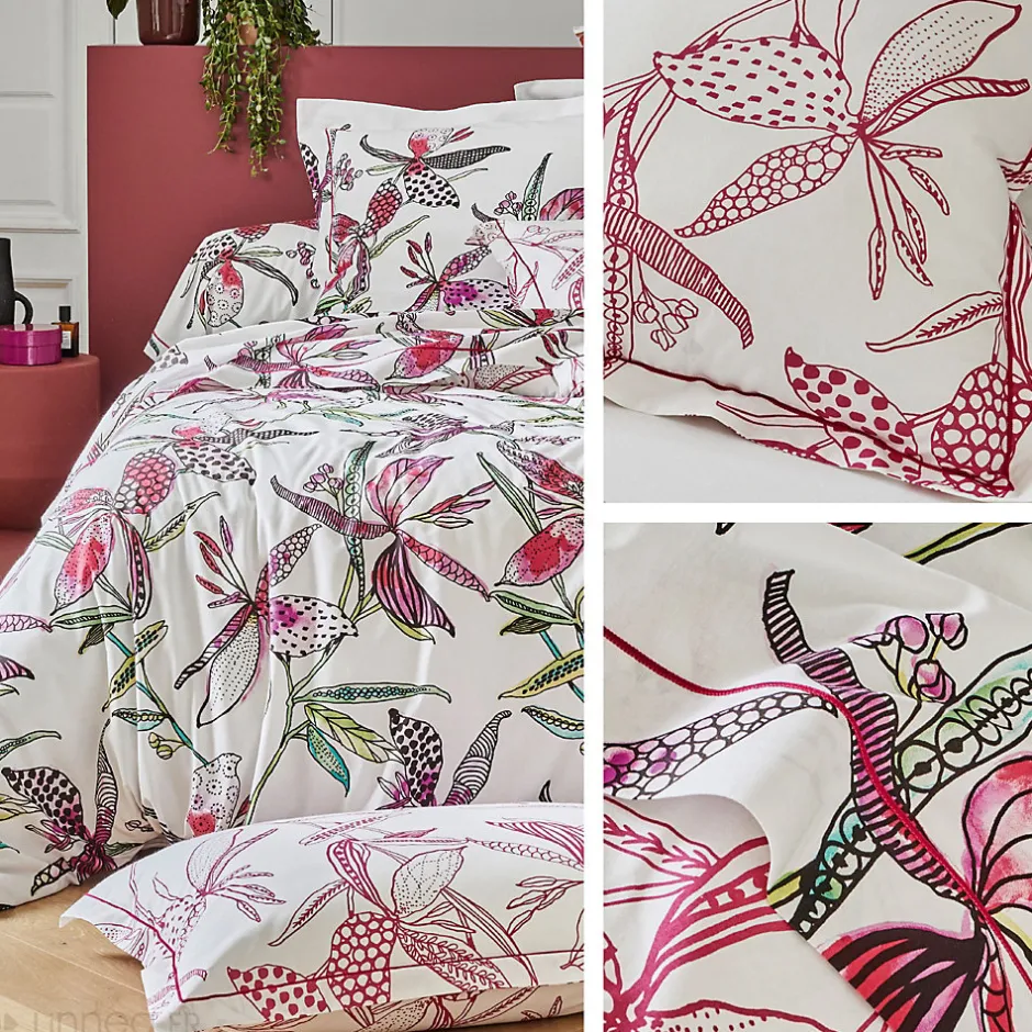 Linnea Parure de lit 260x240 cm coton PÉNÉLOPE Rose 3 pièces