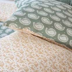 Linnea Parure de lit 260x240 cm coton bci adouci WAY vert 3 pièces