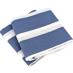 Linnea Parure de lit 240x220 cm coton BCI adouci STRIPES Bleu 3 pièces Discount